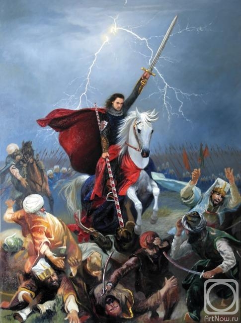 Arseni Victor. The appearance of St. George, patron saint of the hosts of Moldova, at the Battle of Vaslui January 10, 1475