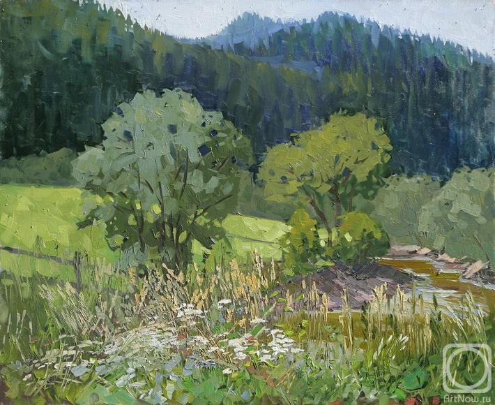 Goncharova Katherina. Grass at the Bank of the Mountain River