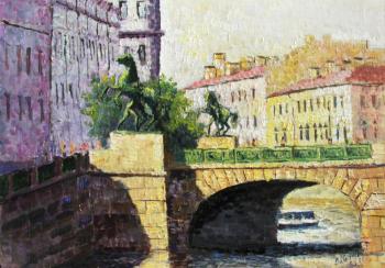 Sunny day. Anichkov Bridge. Konturiev Vaycheslav