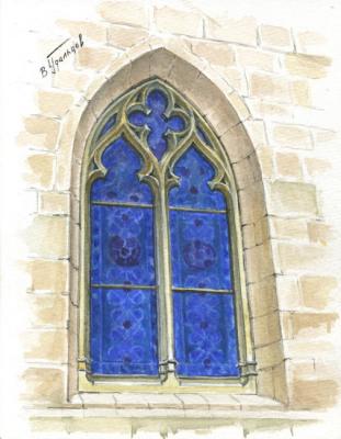Ornans. Window of St-Laurent church
