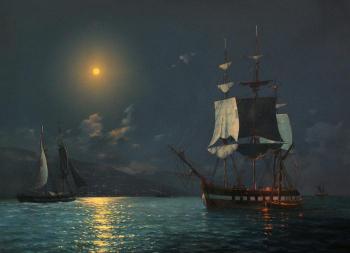 Moonlit night at sea