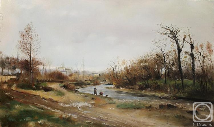 Elokhin Pavel. Laundresses on the banks of the Gava River