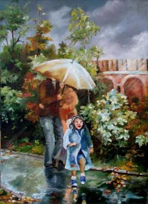 Walk in the rain. Denisov Vladimir