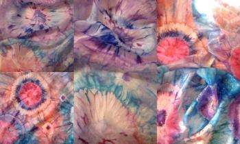 Scarf "Air anemones" (fragments)