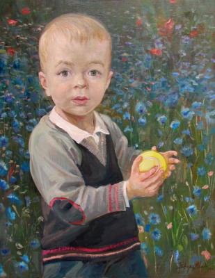 The boy with a tennis ball. Loukianov Victor
