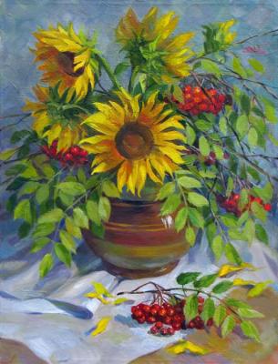 Sunflowers with rowan. Tulinova (Grigorova) Elena