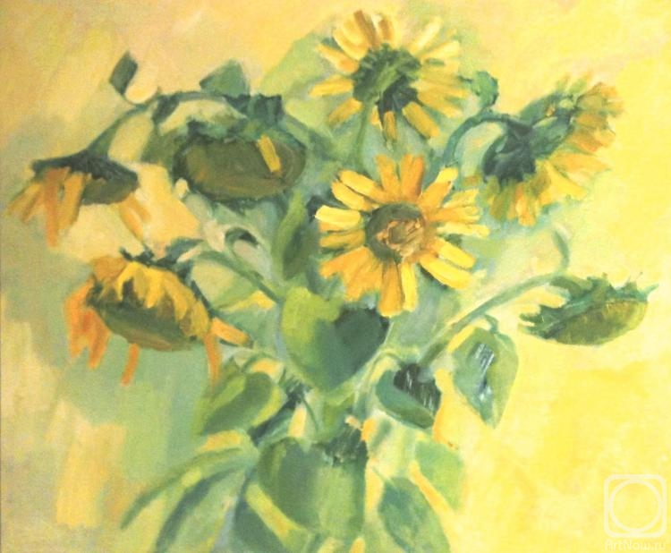 Bitsenti Olga. Sunflowers. Evening