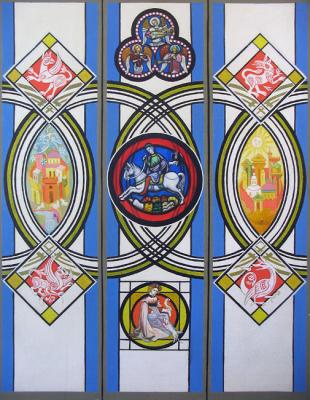 Esquisse for the Glass Painting (Stained Glass Esquisse). Yudaev-Racei Yuri