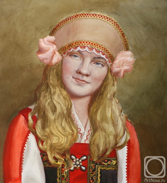 Kiryanova Victoria. Portrait of a girl in folk costume