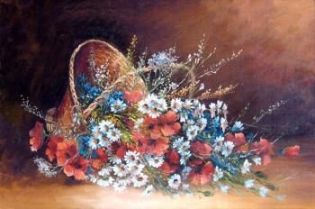 Flowers in the basket. Grokhotova Svetlana