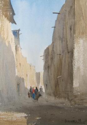 A quiet street in Bukhara. Mukhamedov Ulugbek