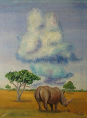 A Rhino and a Cloud. Lukaneva Larissa