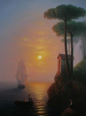 Foggy morning in Italy. I.K.Aivazovsky (copy). Koval Vladimir