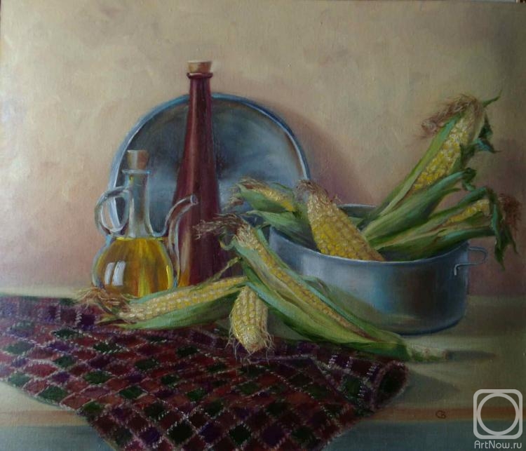 Razumova Svetlana. still life with corn