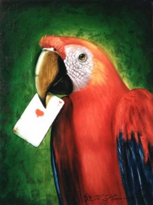 Parrot with card 2. Krasavin-Belopolskiy Yury
