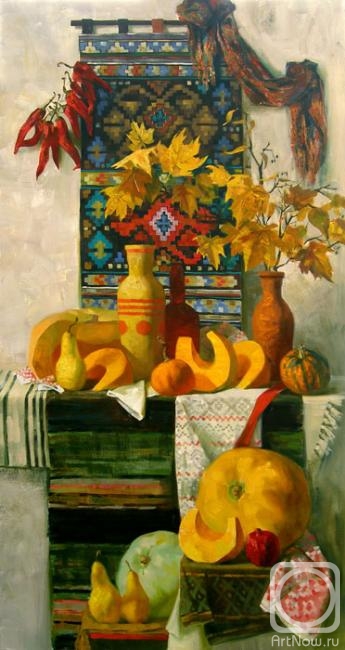 Kolobova Margarita. Still-life with Pumpkins