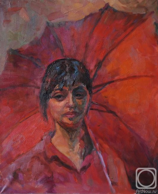Yavisheva Tatiana. Girl with a red umbrella