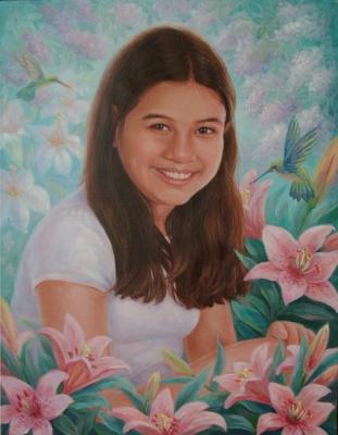 Portrait of a Girl in a Magical Garden. Sidorenko Shanna