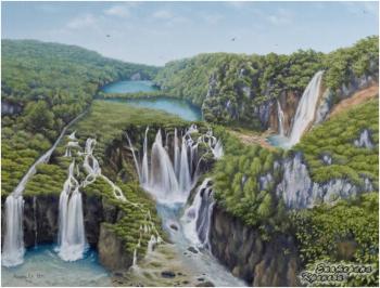 Waterfalls Plitvici. Kreneva Ekaterina
