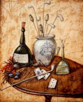 Still life with white tube