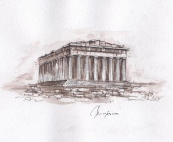 Parthenon (series of works "Architectural sketches"). Mishchenko-Sapsay Svetlana