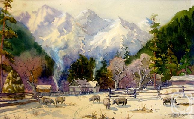 Batt Jacob. Winter landscape in the mountains
