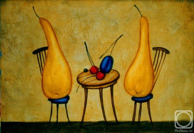 Krasavin-Belopolskiy Yury. Pears in a cafe