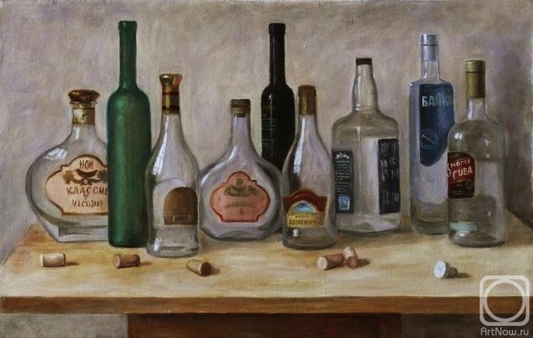 Gayduk Irina. Still life with bottles