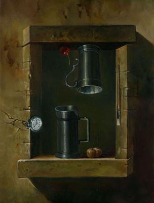 Still life with mug and clock. Berezkin Sergei