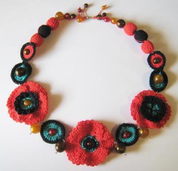 Beads "Scarlet poppies"