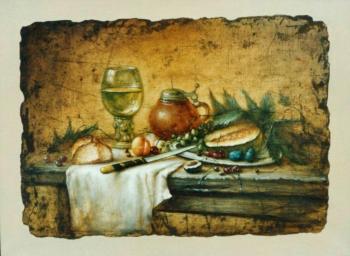 Still life with a glass and fruit