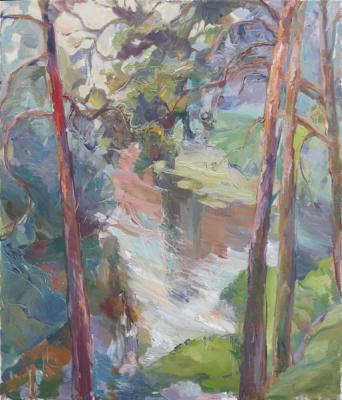 Pine trees on the bank of the Klyazma River (The River Bank). Bocharova Anna