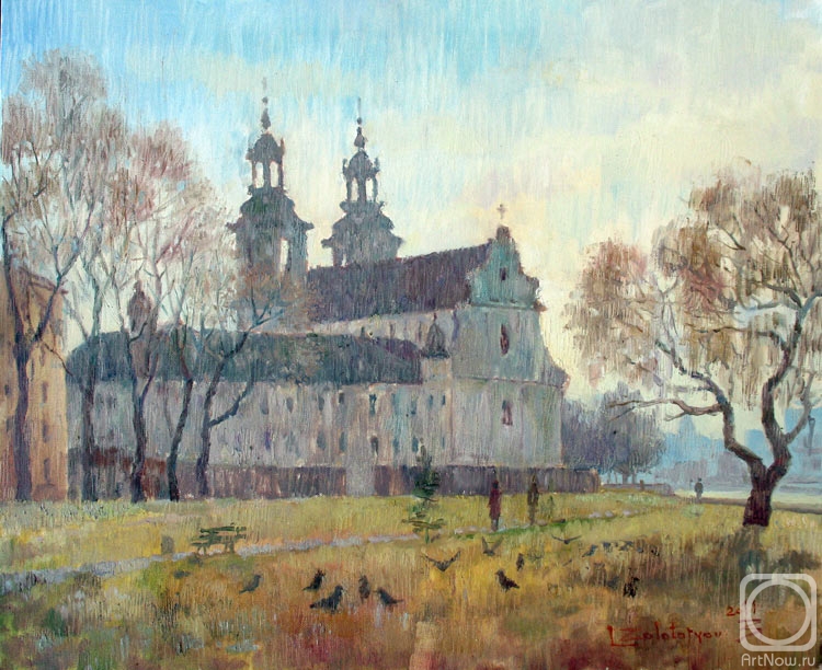 Zolotarev Leonid. A clear morning. Basilica on the Rolling Pin. From the series "Magic Krakow"