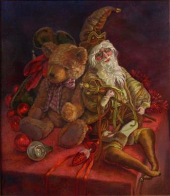 Bear and Santa Claus (-). Shumakova Elena
