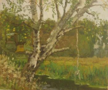 Birch on the river Klyazma (etude). Chertov Sergey