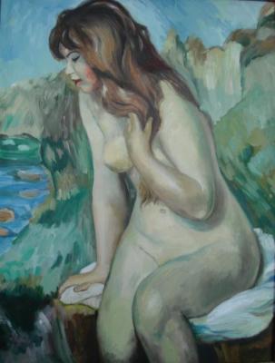 Copy of auguste Renoir's painting "The Bather"