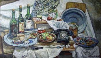Still life with an abundance of various objects. Yaguzhinskaya Anna