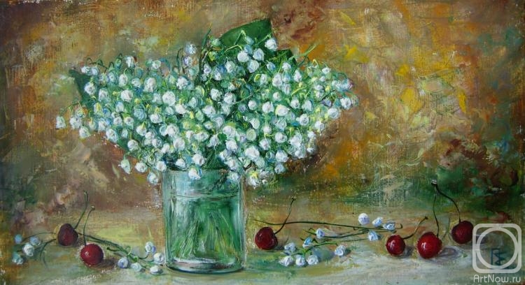 Ostraya Elena. Lilies of the valley and cherries