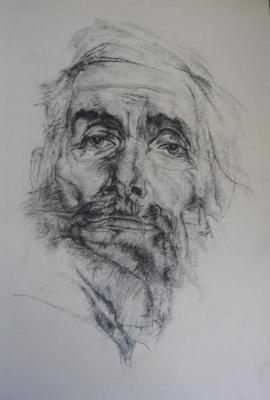 Portrait of an old man. opy of N. Feshin