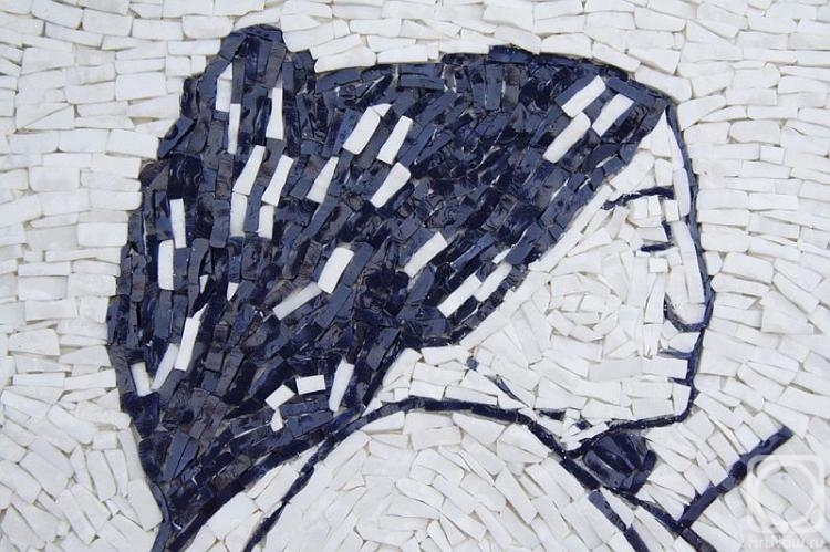 Izmailova Natalia. Mosaic decorative panel "Graphics of Amedeo Modigliani I" (fragment)