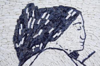 Mosaic decorative panel "Graphics of Amedeo Modigliani I" (fragment). Izmailova Natalia