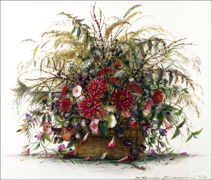 Krasavin-Belopolskiy Yury. Basket with flowers
