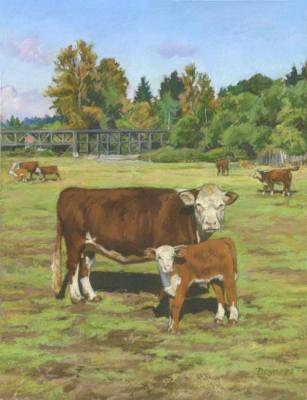 Cow and calf. Deynega Tatyana