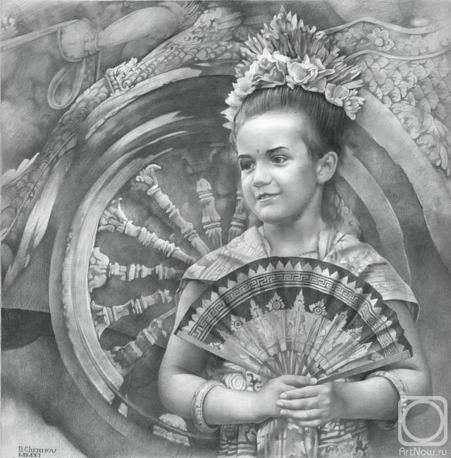 Chernov Denis. Portrait of a Girl in national Bali Garment