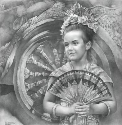 Portrait of a Girl in national Bali Garment