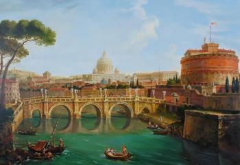 Rome View of the Tiber - Antonio Joli. Samoylenko Nikolay
