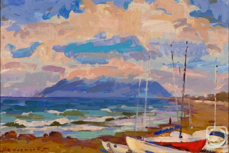 Valentsov Vladimir. Terracina.Landscape with boats