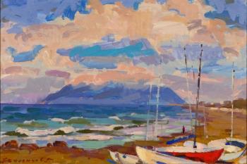 Terracina.Landscape with boats. Valentsov Vladimir
