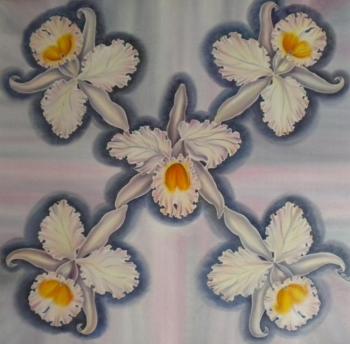 Batik-scarf "Dance of orchids". Moskvina Tatiana