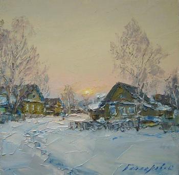 Winter evening. Village. Gaiderov Michail
